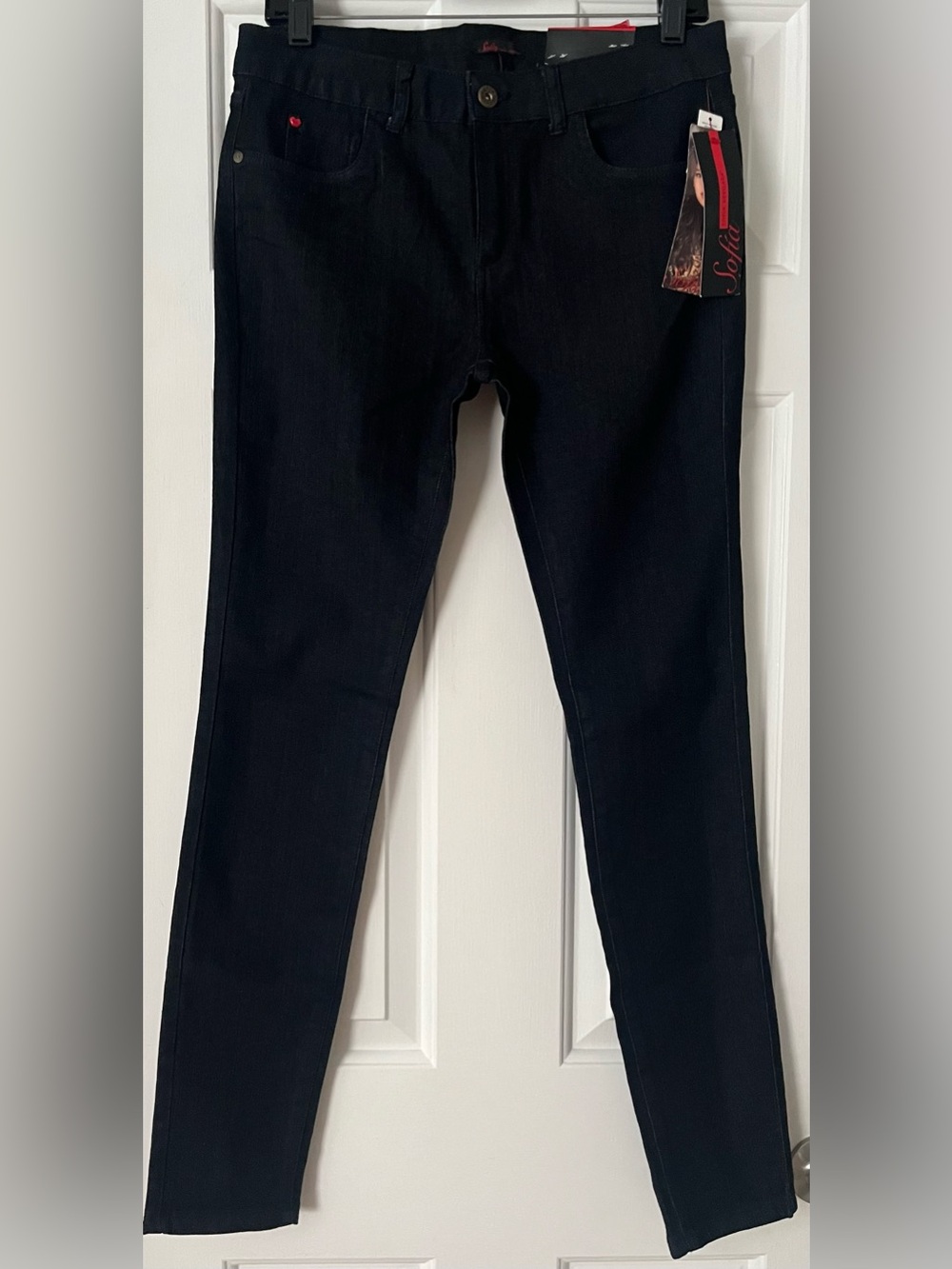 sofia by sofia vergara Black Skinny Jeggings with Subtle Red Accents